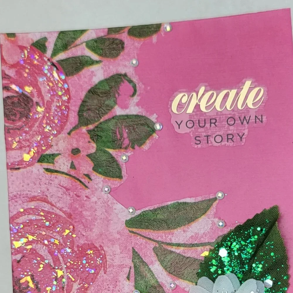 Floral Decoupage 3D Glittery Daisy 6x4 art Handmade 